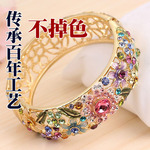 供应北京景泰蓝手镯韩版镂空珐琅镀金饰品韩版复古首饰民族风首饰