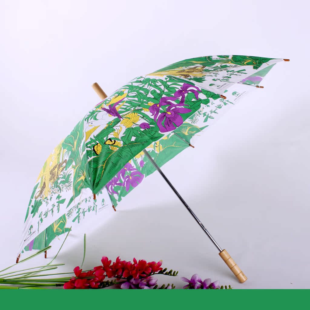 Umbrella Manufactor Promotion Advertising umbrella Solid wood handle umbrella Can be printed LOGO pattern Customized umbrella