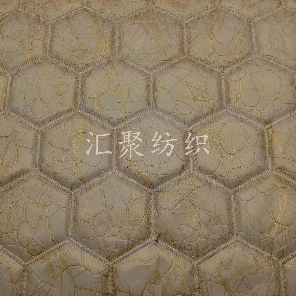 仿皮移门软包革 绗绣皮革 刺绣足球纹软包皮革