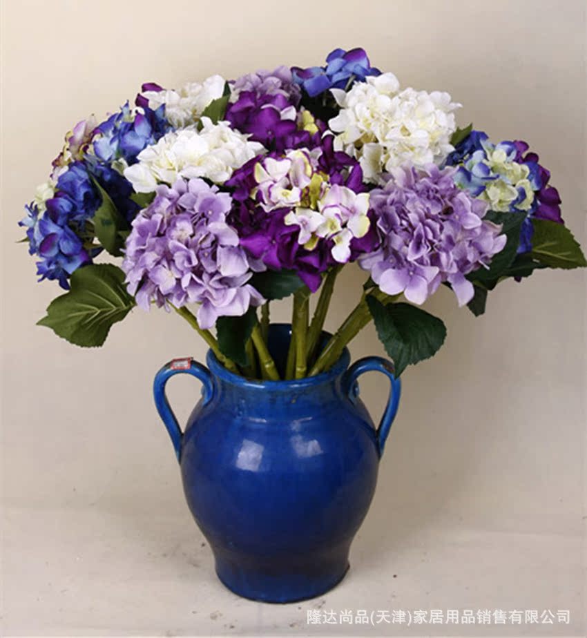 仿真批发假花婚庆布置家居摆放中枝绣球花紫阳花 阿里巴巴