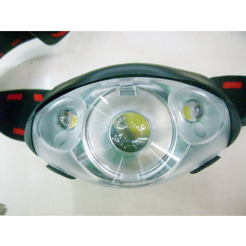 户外头灯 强光3灯 Q5头灯 LED夜钓鱼灯 矿灯装3节5号电池|ms