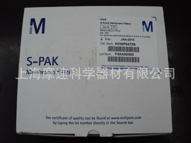 HVWP047S6  millipore PVDF微检膜片0.45µm 47mm