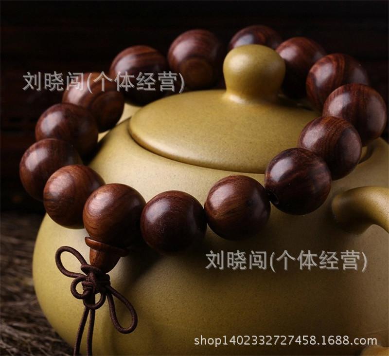 批发小叶顺纹紫檀佛珠手链男女同款紫檀木念珠手串 木头手链批发|ms
