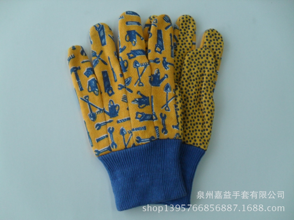 针织绒布童装花园手套