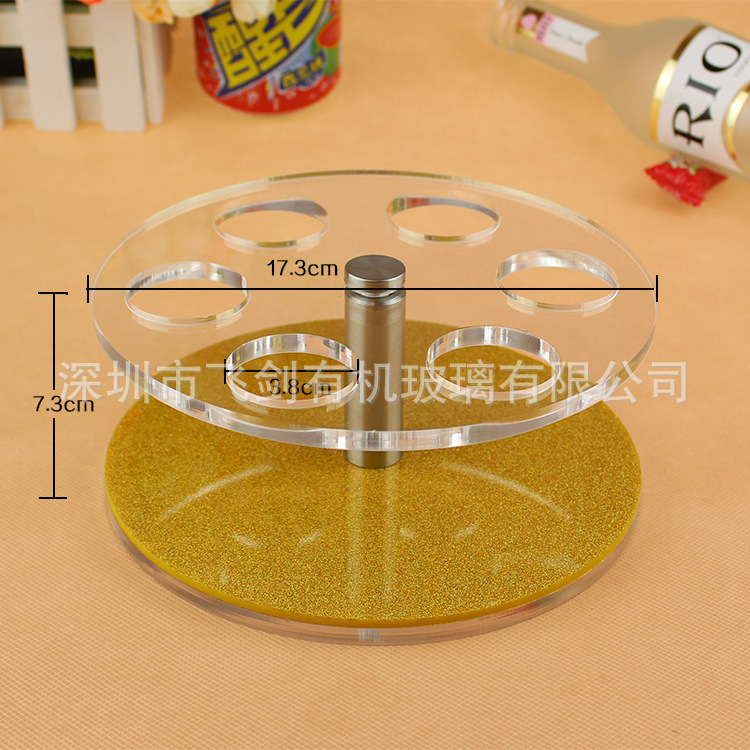 厂家直销亚克力旋转托盘 亚克力酒架 倒挂酒杯展示架