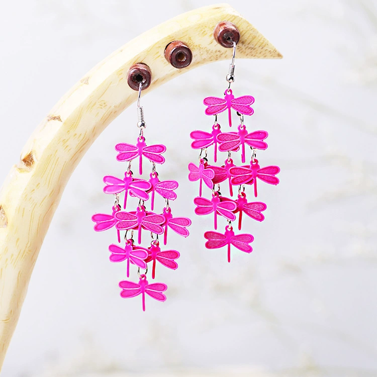 Fashion Earrings, long dangle multicolor 12 cm, lightweight 7 g accessory