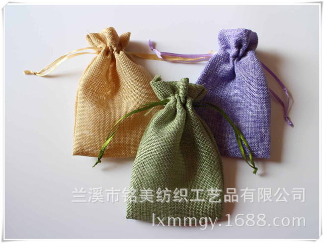 厂家直供 logo定制麻布袋 仿麻束口麻袋 多色仿麻袋定做 糖果袋