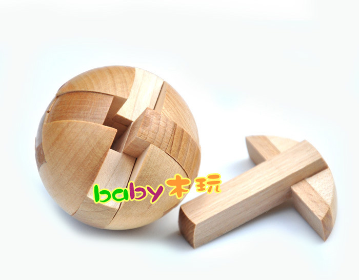 Madera juguetes educativos para adultos Kongming bloqueo Luban bloqueo Kongming bola media bloqueo de la bola de haya 5,8 × 5,8 cm