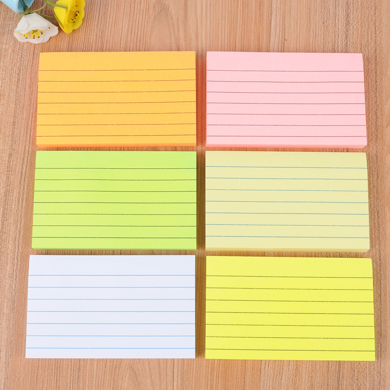 Notas adhesivas fluorescentes 76×127mm, coloridas y portátiles.