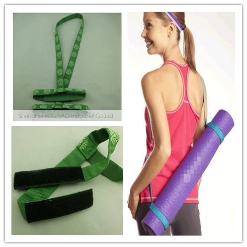 Разнообразие фабрики Мульти-цвет опционный зеленый циновка йоги шпагат ремень Йога Велкро двойного назначения стрейч ремень