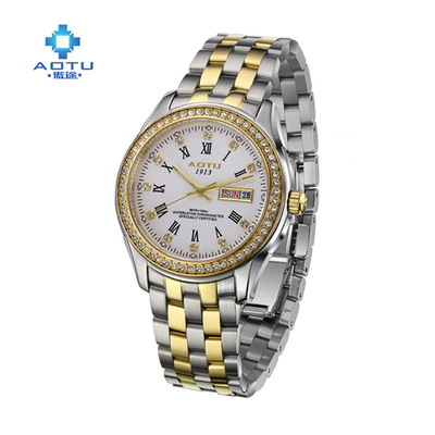 Aodao authentic Retro waterproof man Mechanical watches fully automatic Mechanical watch Men's watches Large dial Dual calendar