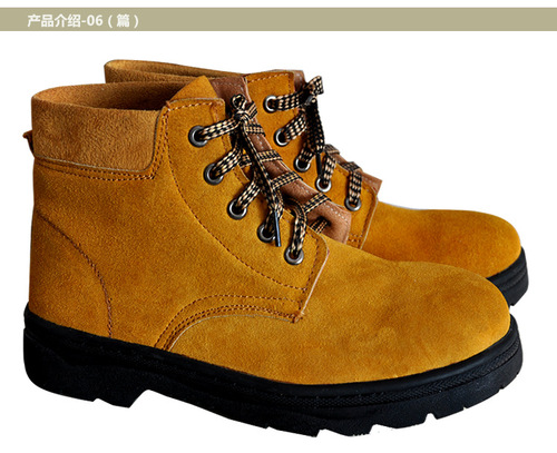 Labor protection cotton shoes, insulating shoes, high-top labor protection leather shoes, anti-smash and puncture-proof men's shoes, cowhide protective warm work shoes, winter