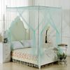 Stainless steel stent Three-door Lace court Mosquito net Purple Campanula