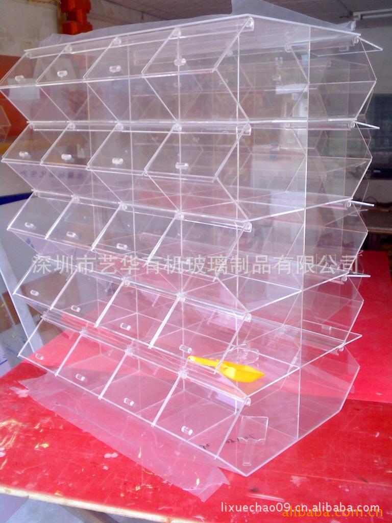 供应亚克力糖果盒散装收纳超市食品展示盒翻盖透明零食干果盒方形