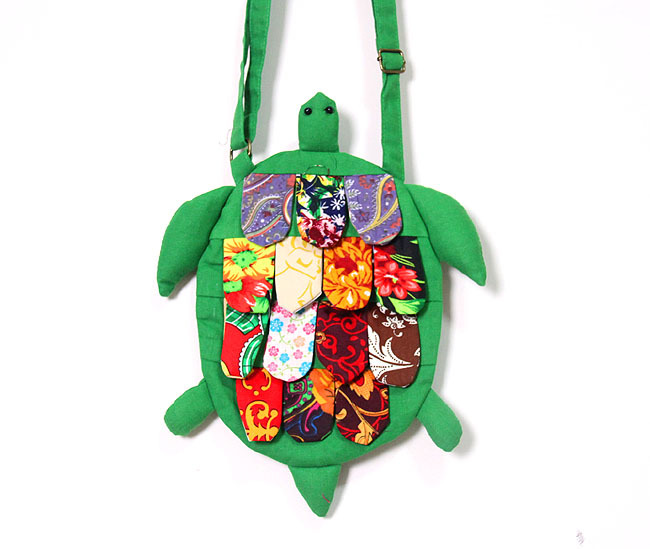 大號鱗片布藝烏龜斜挎包