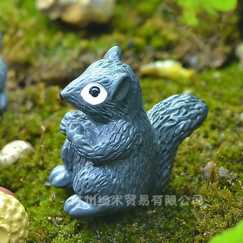 [Серая белка] Мини-животное DIY материал микро украшения ландшафта моделирование садовый мох набор аксессуаров