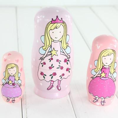Five layer Russia angel Matryoshka Wishing a doll wooden  Arts and Crafts Wedding celebration gift lovers originality Early education .3
