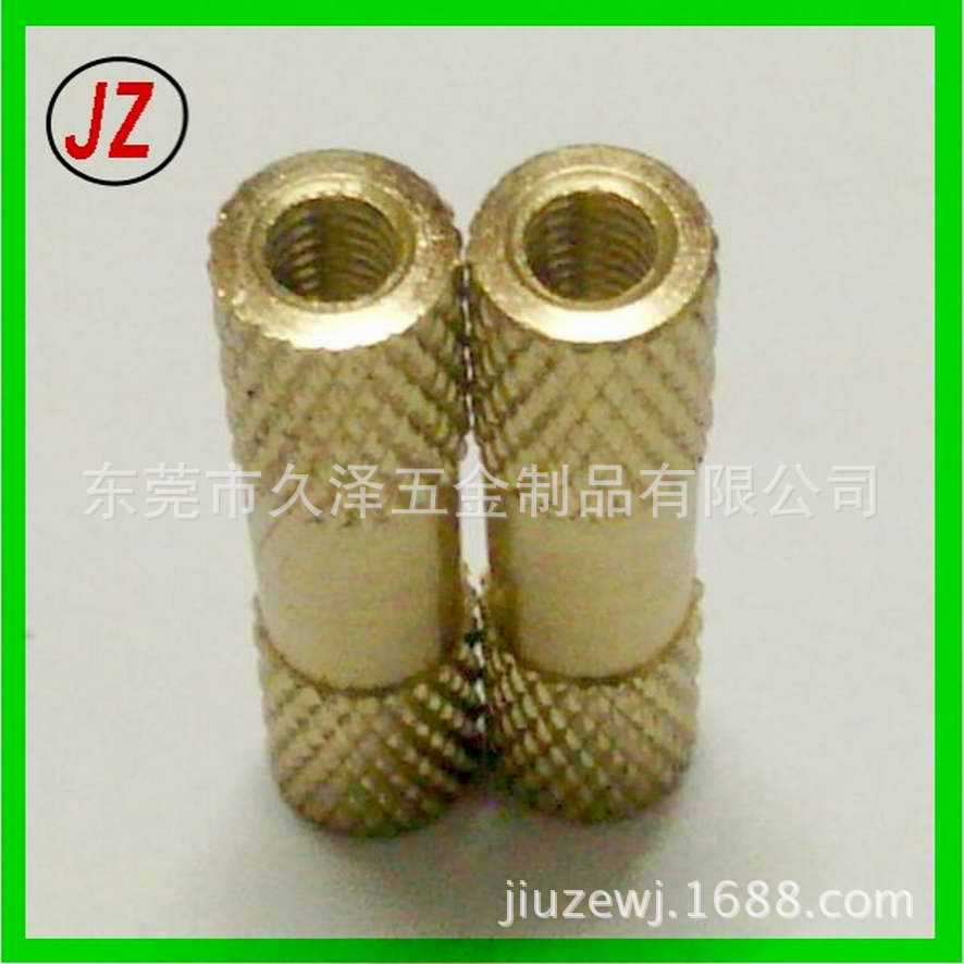 厂家大量供应M3铜螺柱 螺母柱 滚花注塑螺柱 铜合金热压螺柱