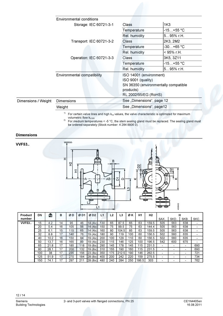 SIEMENS 西门子 VVF53.25-10 电动二通阀门 法兰调节蒸汽阀门 西门子