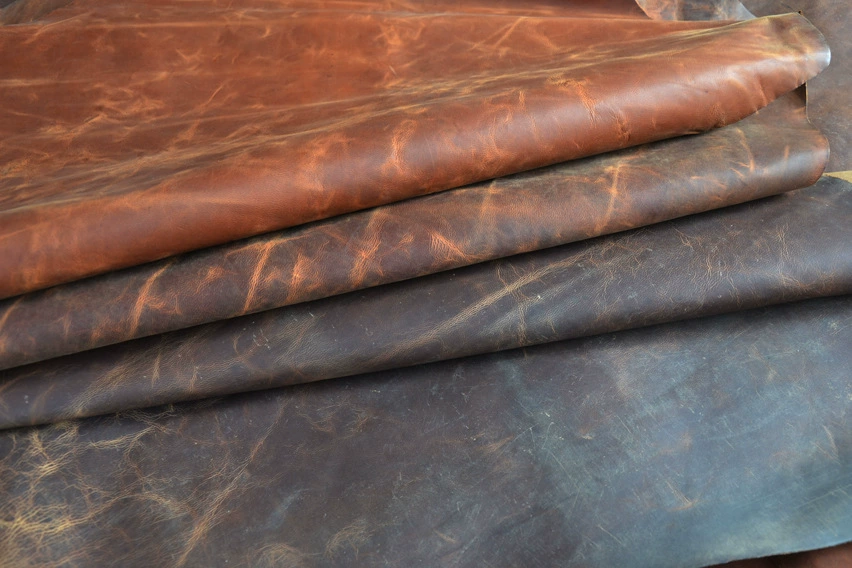 Spot special supply 1.0-1.2 Oil waxy color transformer head layer crazy horse goatskin leather