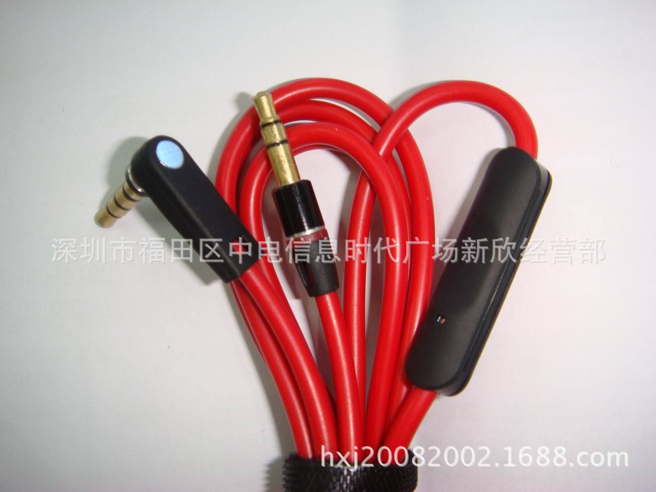 MIXR線紅色一彎一直3.5帶咪音頻線 調音麥線 蘋果iPhone音頻AUX