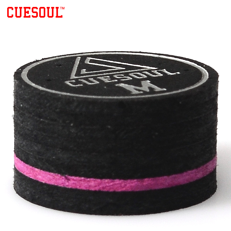 CUESOUL多層皮頭14mm黑8台球杆皮頭槍頭杆頭台球用品配件