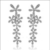 Fashionable universal long earrings, European style, with snowflakes, floral print, diamond encrusted