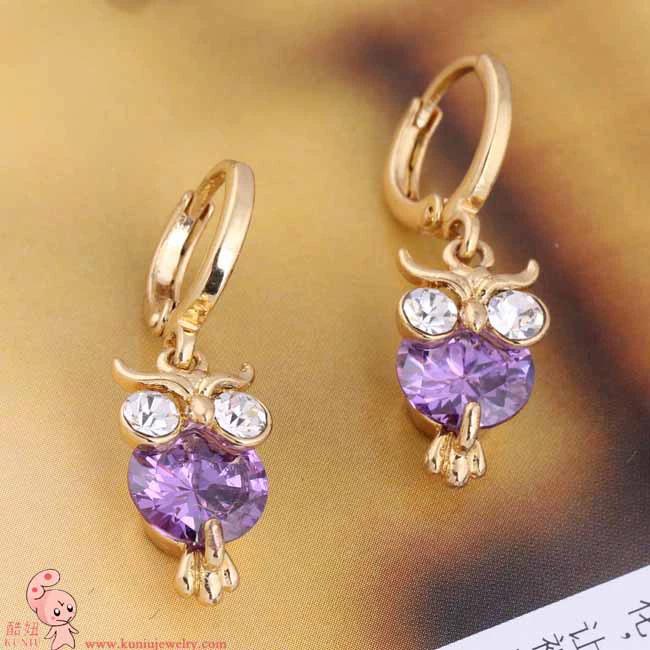 Серебряные серьги с цирконами, европейский стиль, 18 карат