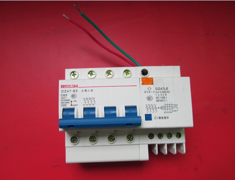  漏电报警不跳闸断路器（空气开关）DZ47LE-63  C63  4P