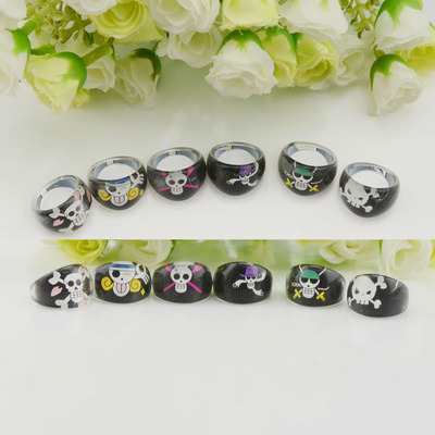 new pattern personality Skull children Ring Toys Ring Plaid Shop Kito Plastic Ring
