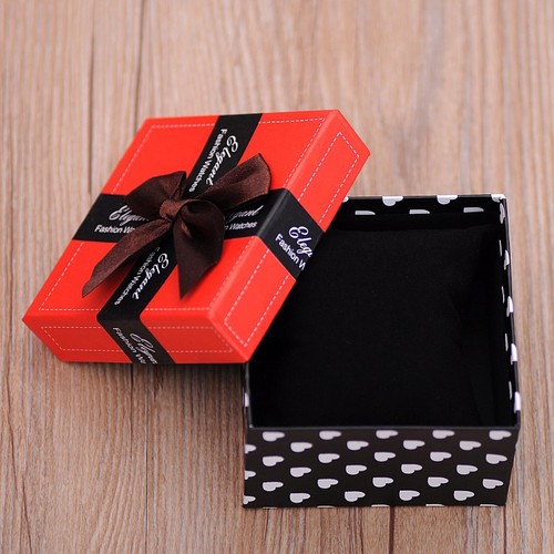 Gift watch red box with bow, exquisite bow watch box wholesale sales