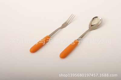 silica gel Fork spoon suit Piece cutlery Silicone handles 828140072