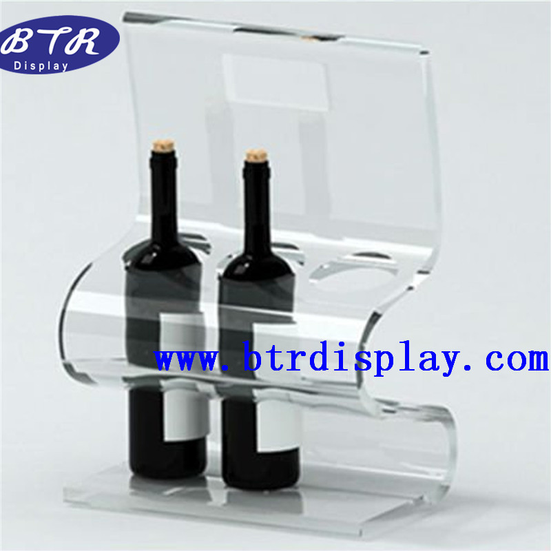 亚克力红酒展示架 啤酒透明陈列架 有机玻璃香宾托架厂家定制