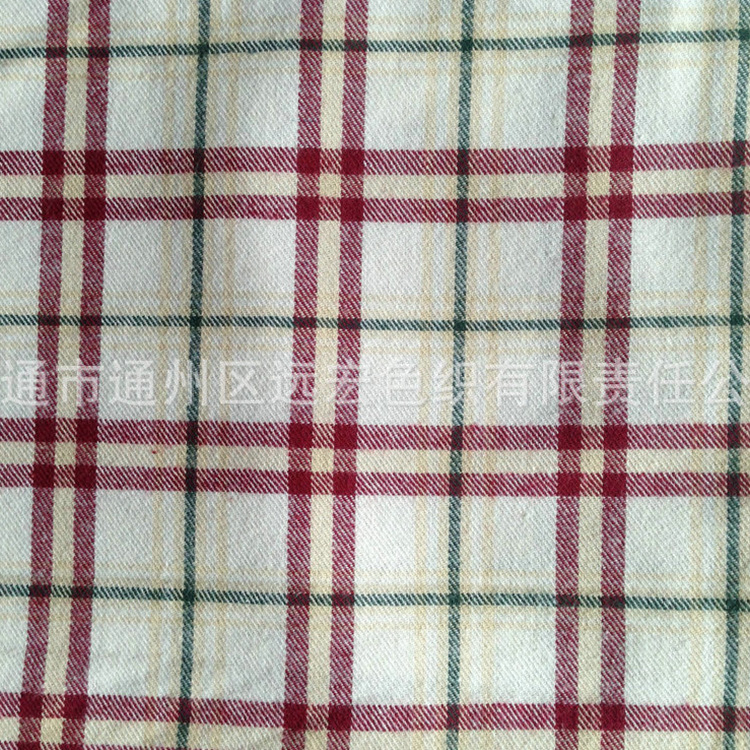 法兰绒布料现货供应 色织法兰绒 全棉格子色织布 YH044