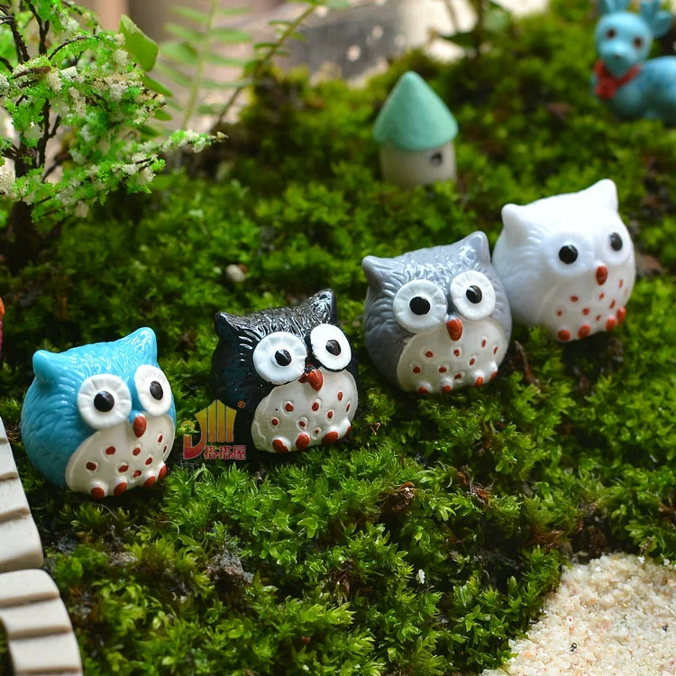 [Средняя Сова] Мини-модель животного DIY подвесные украшения Микро-модель ландшафта дизайнерские аксессуары Карманная сцена