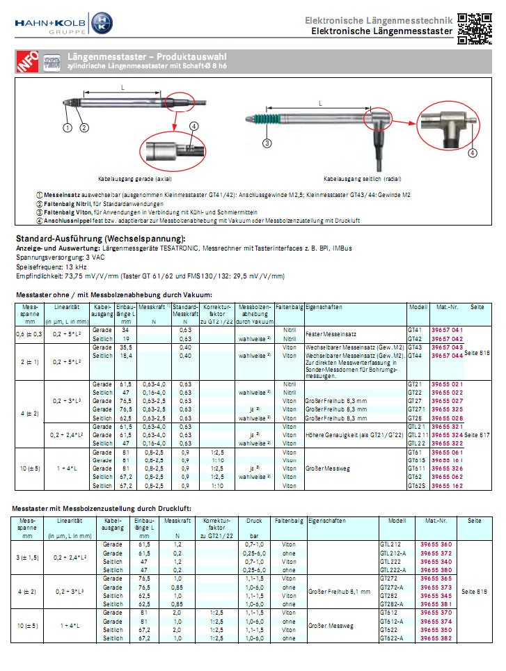 哈恩库博 电子长度 通用高精度测头 带USB接口电子长度仪传感器