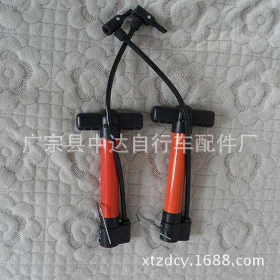 厂家代发彩钢高压自行车打气筒 迷你便携小型蓝球类打气筒 充气