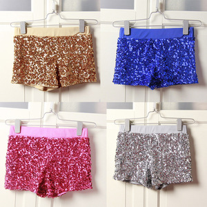 Women young girls red blue black colored jazz dance sequined shorts gogo dancers hiphop street pole hot dance stage performance glitter shiny shorts for woman