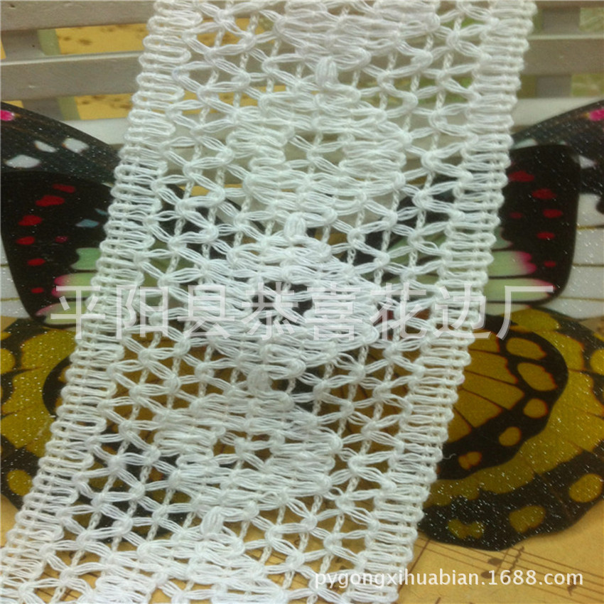 厂家直销供应棉线花边 供应漂白棉线铜钱花花边