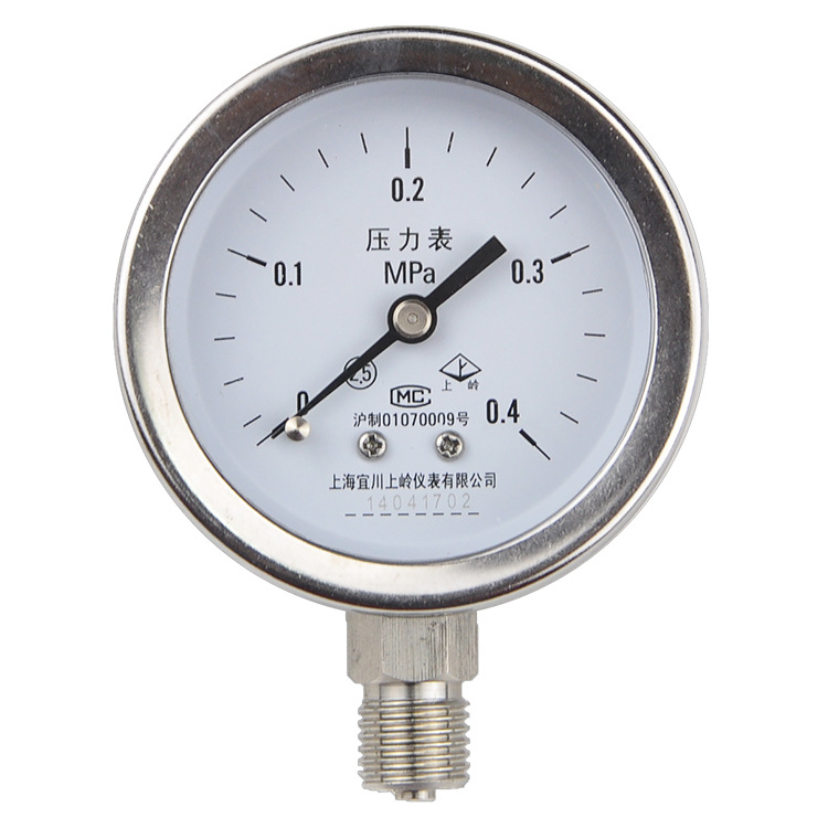 上海宜川 上岭Y60BF 船舶航天 耐腐蚀 全不锈钢压力表 316L
