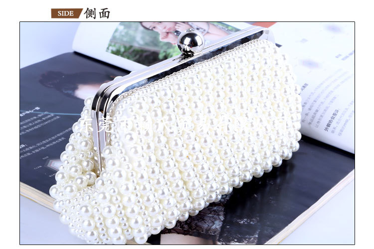 Pearl Evening Bag Clutch Dress Evening Bag Handmade Bead Embroidered Bag display picture 3