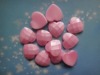 16mm imported flat solid color peach heart bead grid surface flat bottom peach heart, flat bottom peach heart pressure ruling drill