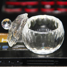 美甲水晶杯 帶蓋水晶杯 水晶液杯水晶甲水晶粉雕花粉杯