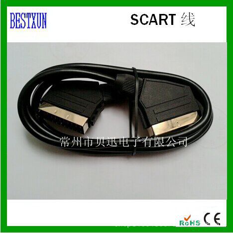 供应 SCART线 镀金头