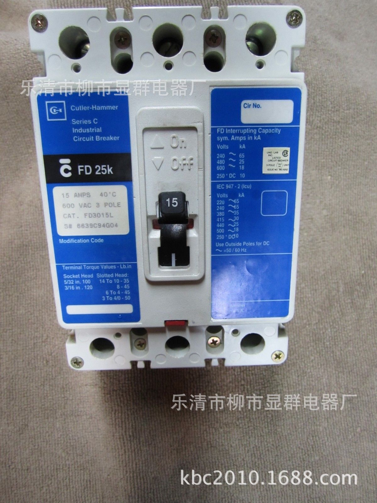 CUTLER HAMMER塑壳断路器 FD3015L  FD3075L  FD3090L  FD3030L