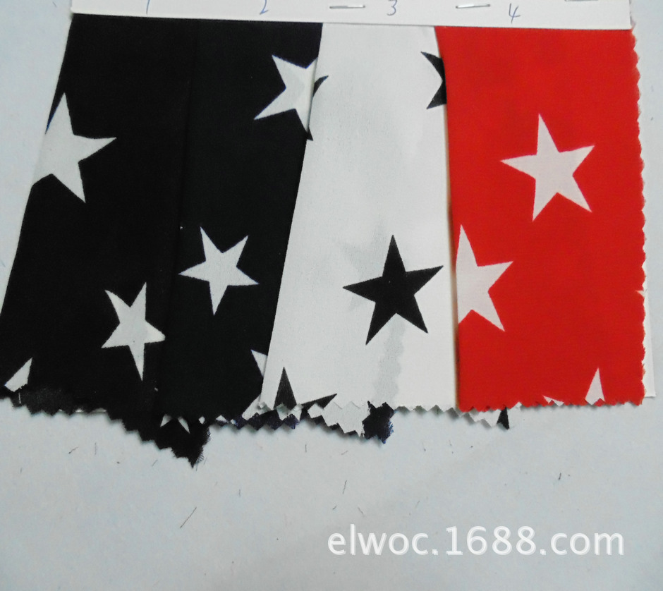 3厘米星星 薄布料 韩国麻 服饰柔软面料 五角星卡通衣服印花2564