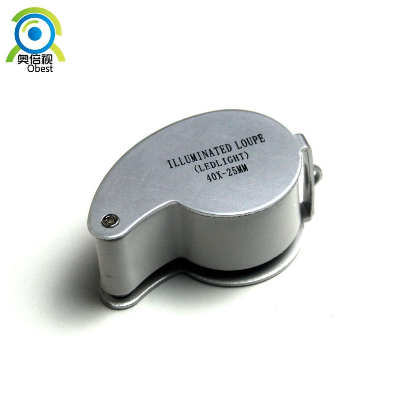 Хит продаж: металлическая лупа для ювелиров 40x25 с LED-подсветкой MG21011, высокое увеличение, высокое разрешение