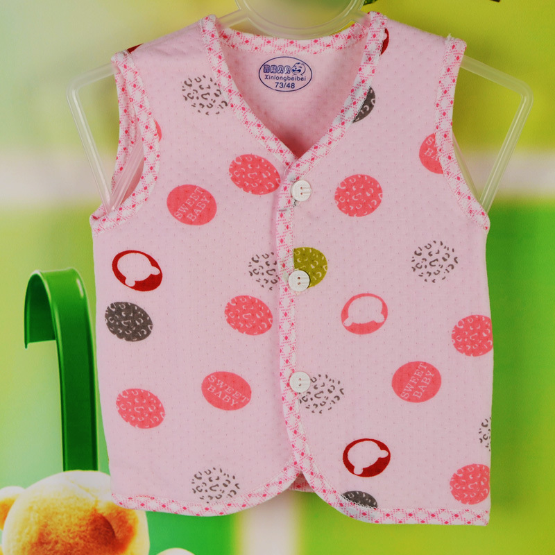 Dot children Vest Autumn and winter Children&#39;s cotton vest Baby vest three layers Cotton clip Mixed batch