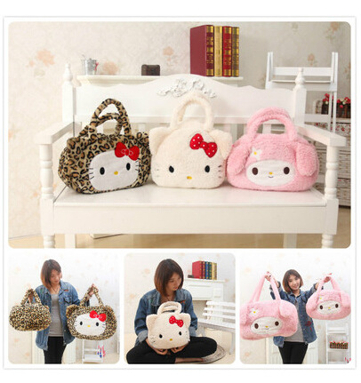 预售冬款加厚可爱卡通豹纹毛绒手拎包卡通购物妈咪包单肩包手拎包|ms