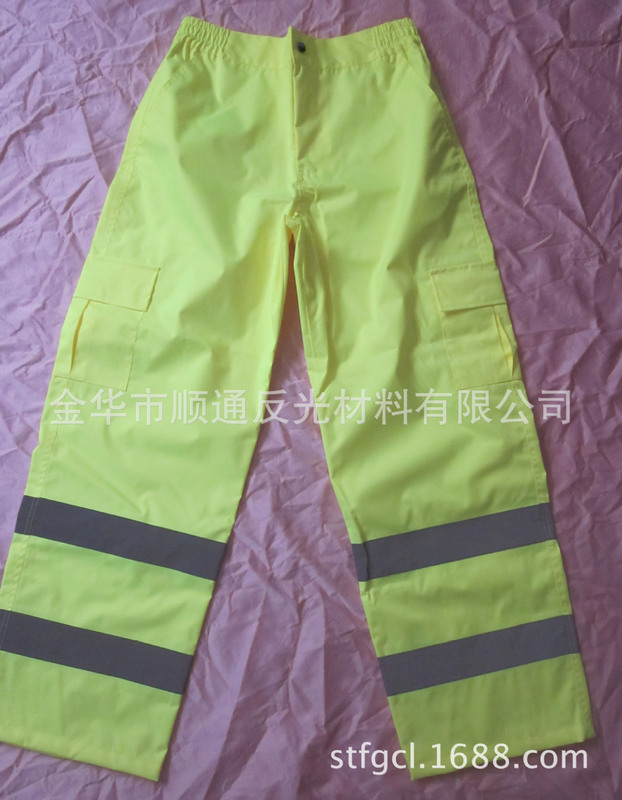 Reflective Rain Pants High Speed Highway Traffic Road Fluorescent Yellow Reflective Raincoat Double Layer Labor Protection Waterproof Clothing CF-023